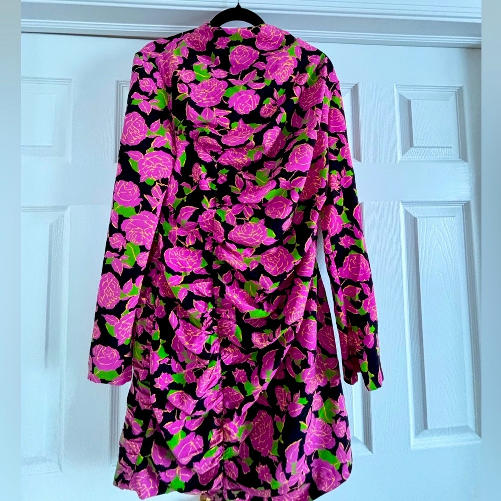 Zara | Black Floral Mini Dress w/Rouching, Size XXL